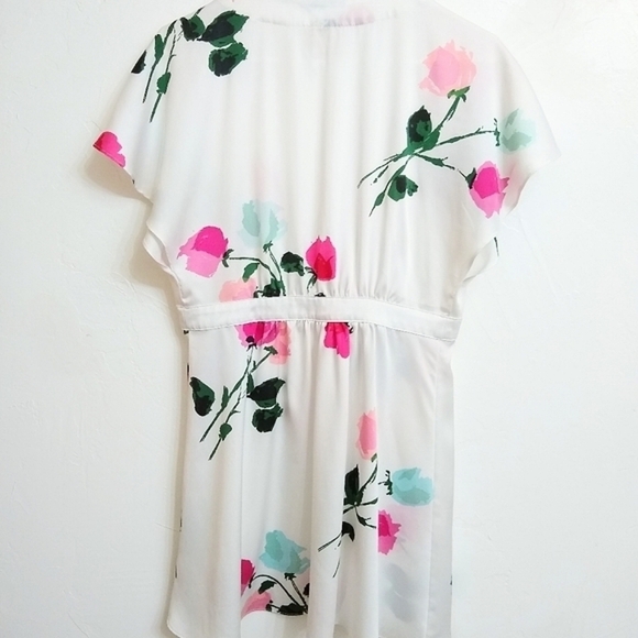 KATE SPADE ♠️ New York floral womens Charmeuse Robe Womens size XS / S - Picture 6 of 10